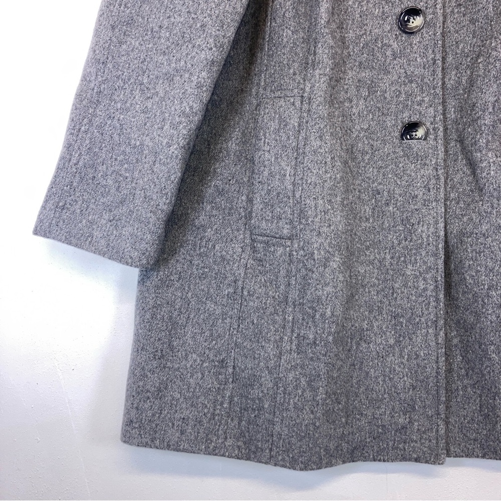 East 5th Coat Women’s Gray Plaid Scarf Button Down Size 2XL Wool Blend Pockets - Picture 5 of 16